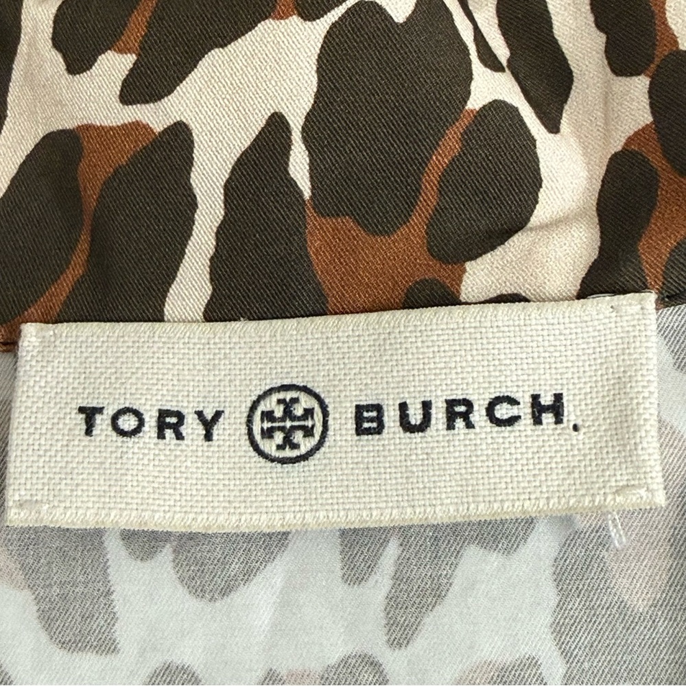 Tory Burch Leopard Print Shirt Dress Belted Cotton Safari Chic Size 8 - Picture 10 of 15